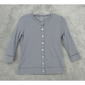 Talbots Cardigan Set Womens Size Small Petite  Blue Striped Cardigan Tank Knit